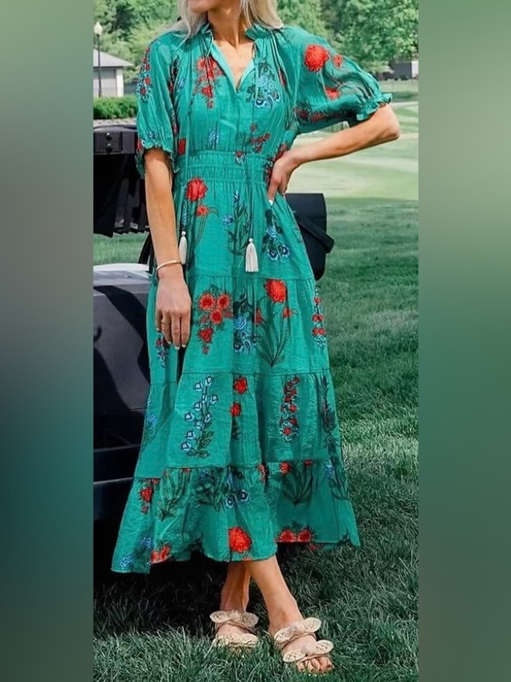 THML Floral Tiered Maxi Dress